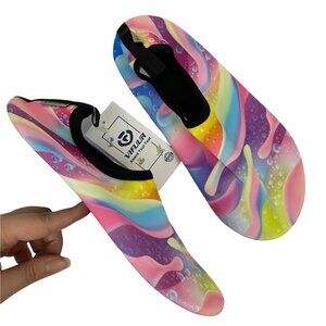 VIFUUR Water Shoes Stretch Colorful Bubbles Pattern Pink Purple Blue Size 40/41